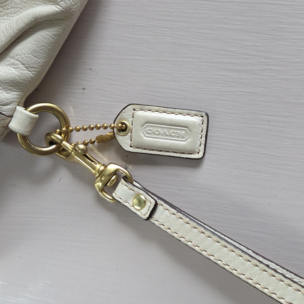 COACH Bone Tattersall Pleated Wristlet - Picture 12 of 12